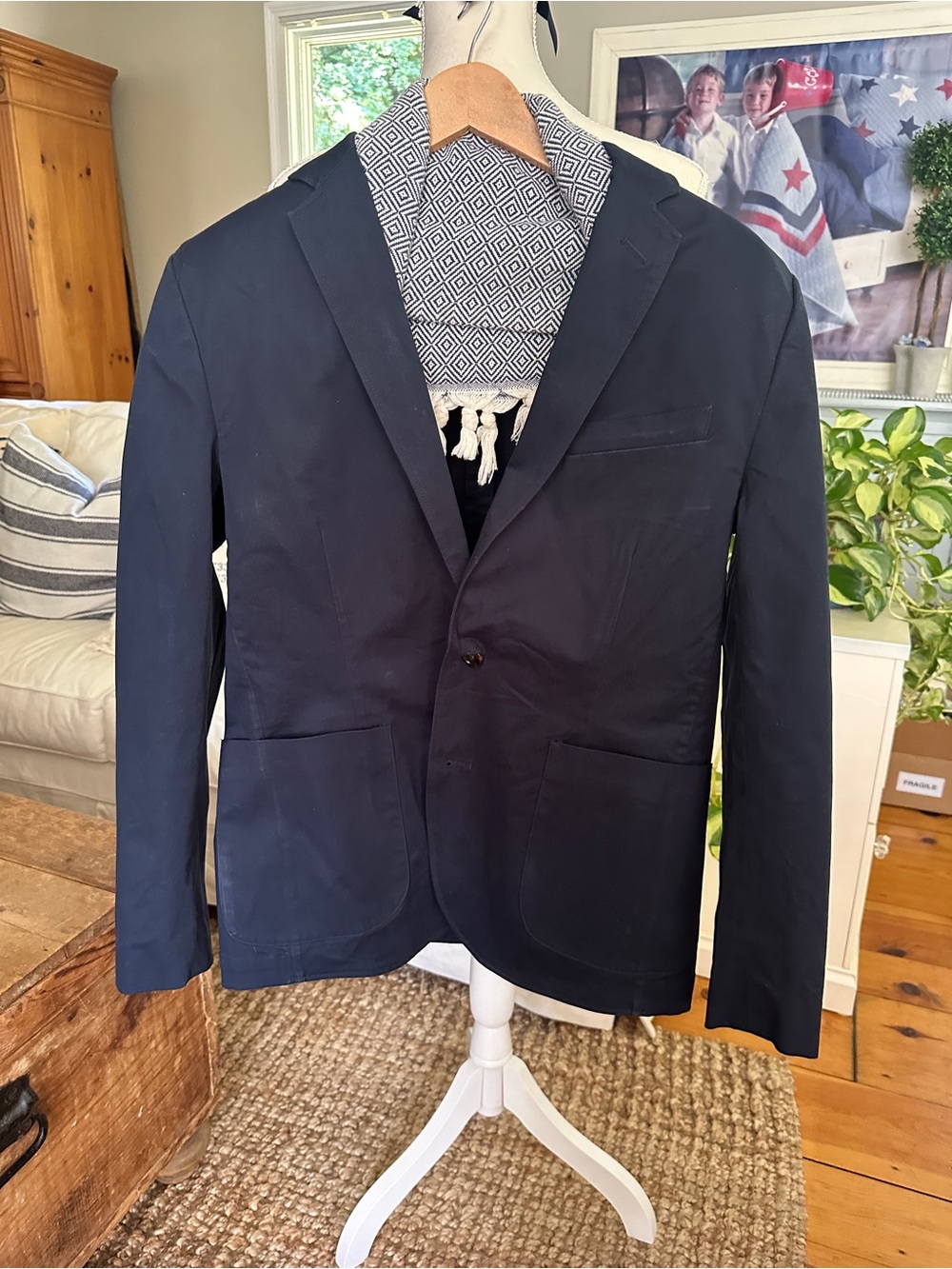 J.Crew Thompson Navy Stretch Cotton Blazer Sport Coat Men’s 38S